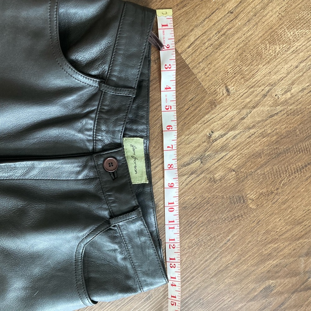 Rem Garson dark brown high rise leather pants - Picture 5 of 16